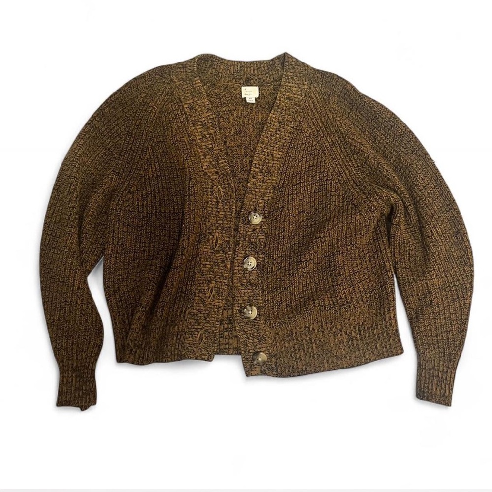 NWOT a new day target Brown Button-Up Women's Sweater - Picture 2 of 5